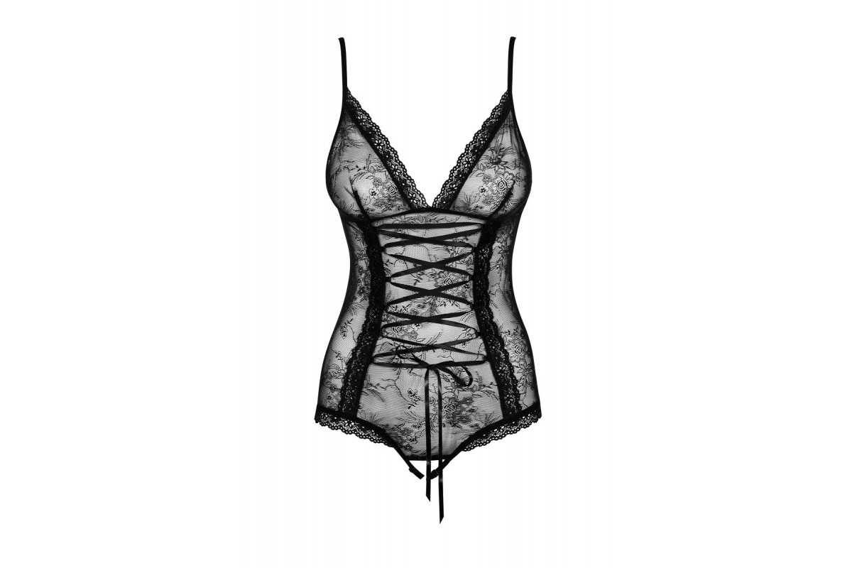 Боди Obsessive B 119 teddy, Чёрный, S/M/L Obs_B 119 teddy S/M/L - Obsessive - Эротические боди - Купить