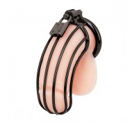 Черная металлическая клетка для члена с замком