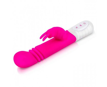 Розовый массажер для G-точки Slim Shaft thrusting G-spot Rabbit - 23 см.