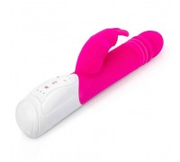 Розовый пульсирующий вибромассажер G-Spot Thrusting Rabbit - 24 см.