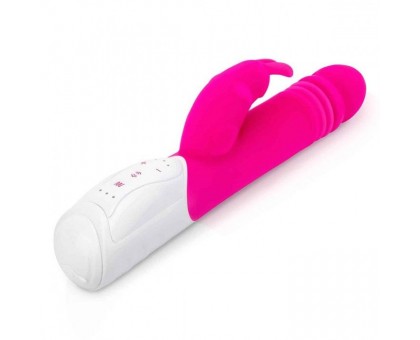 Розовый пульсирующий вибромассажер G-Spot Thrusting Rabbit - 24 см.