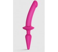 Розовый двусторонний фаллоимитатор Strap-On-Me Dildo Plug-In Switch size S