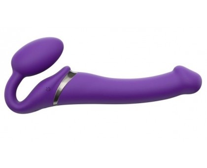 Фиолетовый безремневой вибрострапон Vibrating Bendable Strap-On - size L