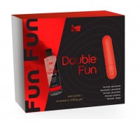 Подарочный набор Double Fun: перезаряжаемая вибропуля и гель на водной основе