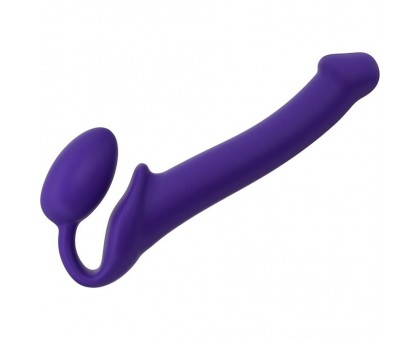 Фиолетовый безремневой страпон Silicone Bendable Strap-On - size M