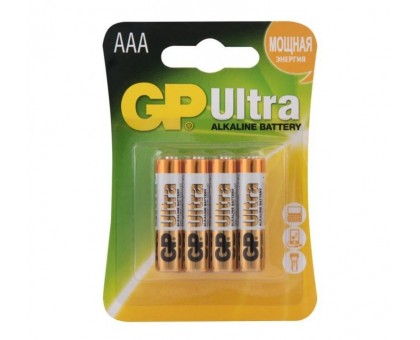 Батарейки алкалиновые GP Ultra Alkaline 24А AАA/LR03 - 4 шт.