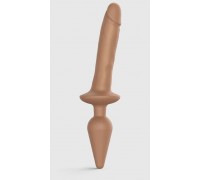 Карамельный двусторонний фаллоимитатор Strap-On-Me Dildo Plug-In Switch size L