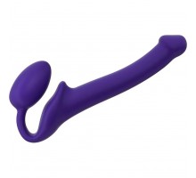 Фиолетовый безремневой страпон Silicone Bendable Strap-On - size S