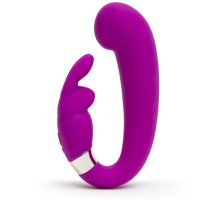 Лиловый вибратор Mini G-Spot Curve Vibe с клиторальным зайчиком