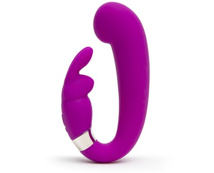 Лиловый вибратор Mini G-Spot Curve Vibe с клиторальным зайчиком