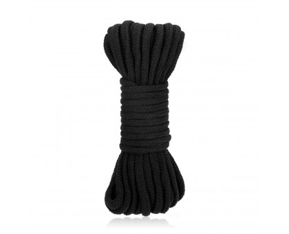 Черная хлопковая веревка для связывания Bondage Rope - 10 м.