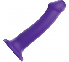 Фиолетовый фаллоимитатор-насадка Strap-On-Me Dildo Dual Density size L - 19 см.