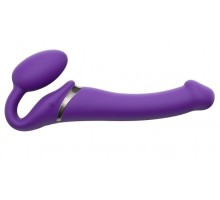 Фиолетовый безремневой вибрострапон Silicone Bendable Strap-On - size M