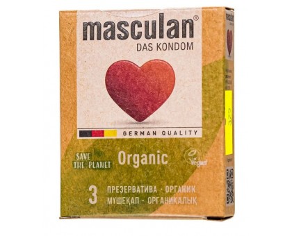 Экологически чистые презервативы Masculan Organic - 3 шт.