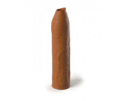 Кофейная насадка-удлинитель Uncut Silicone Penis Enhancer - 17,8 см.