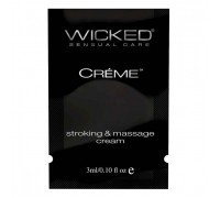 Крем для массажа и мастурбации Wicked Stroking and Massage Creme - 3 мл.