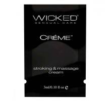 Крем для массажа и мастурбации Wicked Stroking and Massage Creme - 3 мл.