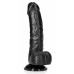 Черный фаллоимитатор Curved Realistic Dildo Balls Suction Cup 6 - 15,5 см.