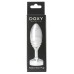 Серебристая анальная втулка Doxy Ribbed Butt Plug - 10,5 см.