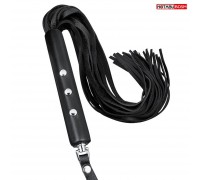 Черная плеть-флоггер с длинными хвостами - 74 см.