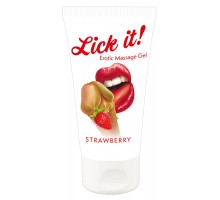 Лубрикант на водной основе Lick it! Strawberry с ароматом клубники - 50 мл.