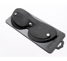 Черная кожаная маска на глаза со съемной шторкой