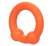 Оранжевое эрекционное кольцо Liquid Silicone Dual Ball Ring