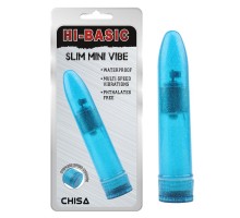 Голубой мини-вибратор Slim Mini Vibe - 13,2 см.