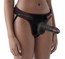 Женский темнокожий страпон Easy Strapon Set 7 Inch - 18 см.