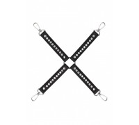 Черный крестообразный фиксатор Diamond Studded Hogtie