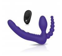 Фиолетовый безремневой страпон с пультом ДУ 7’’ Remote Control Strapless - 24 см.