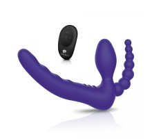 Фиолетовый безремневой страпон с пультом ДУ 7’’ Remote Control Strapless - 24 см.