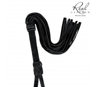 Черная кожаная плеть - 55 см.