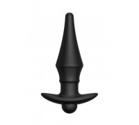 Черная перезаряжаемая анальная пробка №08 Cone-shaped butt plug - 13,5 см.