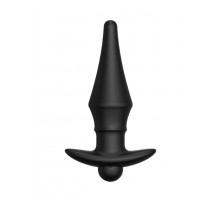 Черная перезаряжаемая анальная пробка №08 Cone-shaped butt plug - 13,5 см.