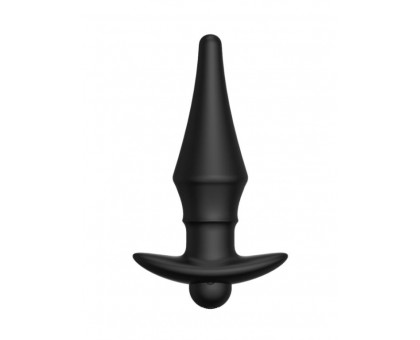 Черная перезаряжаемая анальная пробка №08 Cone-shaped butt plug - 13,5 см.