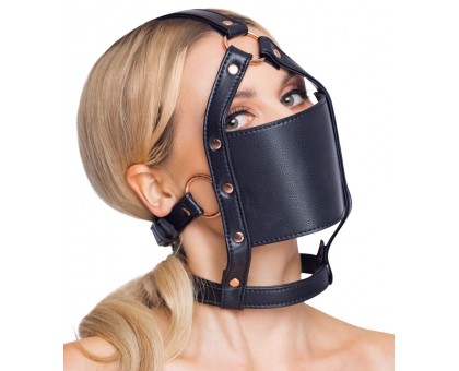 Черный намордник с кляпом-шаром Head Harness With A Gag