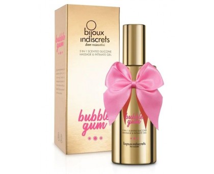 Гель с ароматом жвачки Bubblegum 2-in-1 Scented Silicone Massage And Intimate Gel - 100 мл.