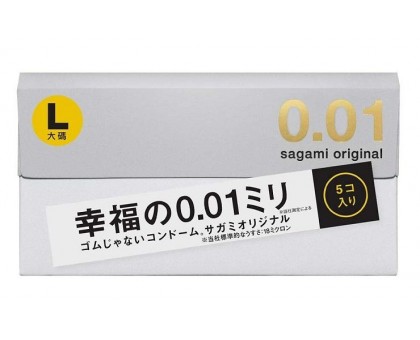 Презервативы Sagami Original 0.01 L-size увеличенного размера - 5 шт.