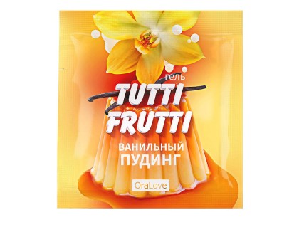 Саше гель-смазки Tutti-frutti со вкусом ванильного пудинга - 4 гр.