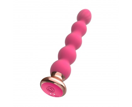 Розовый вибратор-ёлочка Mini Vibrator с пультом ДУ - 19 см.