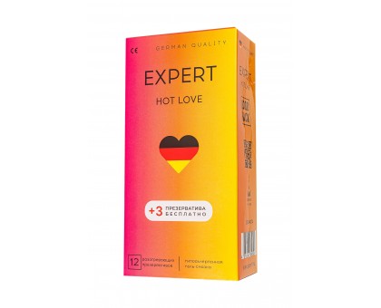 Презервативы EXPERT Hot Love с разогревающим эффектом - 12 шт.(+3 в подарок)