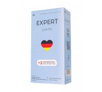 Ультратонкие презервативы EXPERT Lights - 12 шт.(+3 в подарок)