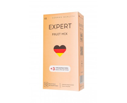 Ароматизированные презервативы EXPERT Fruit Mix - 12 шт.(+3 в подарок)