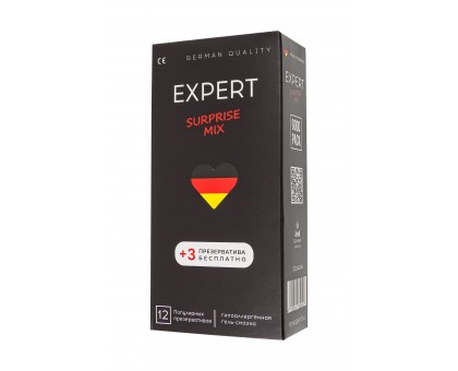 Презервативы EXPERT Surprise Mix - 12 шт.(+3 в подарок)