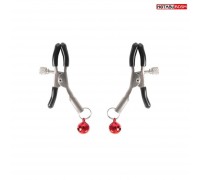 Серебристые зажимы на соски с шариками