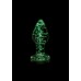 Стеклянная анальная пробка Glow in The Dark Large - 9 см.