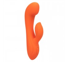 Оранжевый вибромассажер Stella Liquid Silicone Dual “G” - 17,75 см.