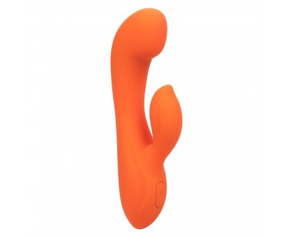 Оранжевый вибромассажер Stella Liquid Silicone Dual “G” - 17,75 см.