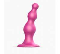 Розовый стимулятор-ёлочка Dildo Plug Beads Framboise Size M - 15 см.